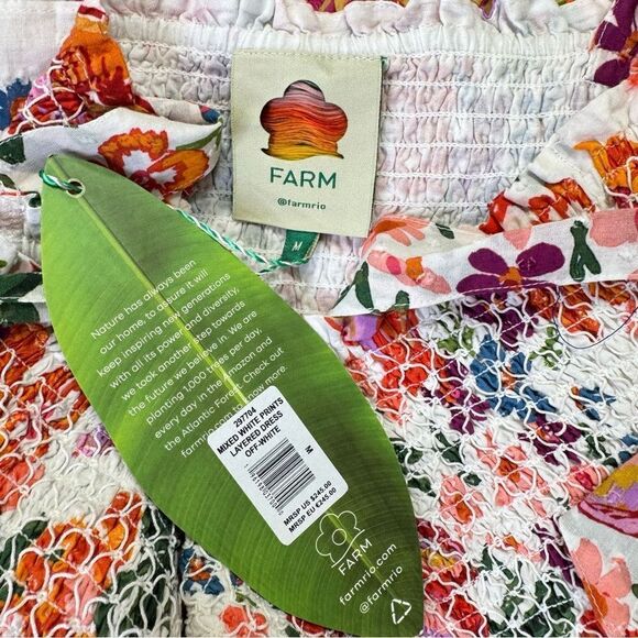 NEW Farm Rio Mixed White Prints Layered Dress Size Medium - Picture 9 of 11